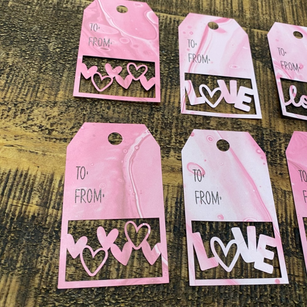 Valentine Gift Tags Set of 16/Hearts Love XOXO Gift Tags - Picture 3 of 7